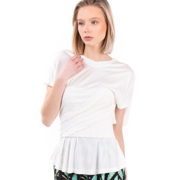 NWT Alexander Wang Bustier Draped White Top - Picture 3 of 9